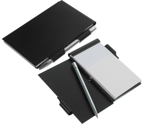 NIYANGLE Aluminium Mini Notizbuch mit Stift Tragbares Leichtes Flip Notebook mit Nachfüllbaren Seiten Kompakt und Robust für Büro Reise Business und Schule Metall Pocket Journal