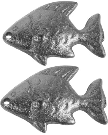 Cast Iron Fish 2pcs Silver Iron Cooking Tool for Meals