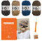 myboshi Häkelset Mütze Izu und Schal Settsu, Häkelset für Anfänger, inkl. No.1 Wolle, Nadel und Anleitung, für Mütze und Schal, Häkelpaket, 30% Merinowolle Schwarz mit Häkelnadel