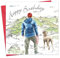 Twizler Happy Birthday Karte für Ihn mit Silberfolie und Aquarell-Effekt - Hundekarte - Männlich Wandern Geburtstag für Männer