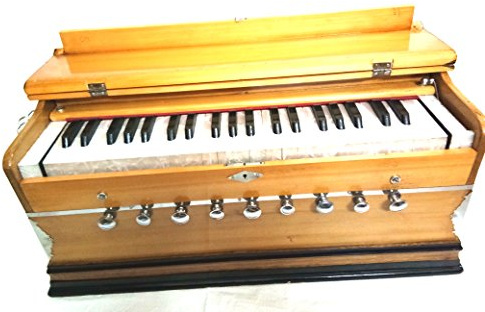 Indisches Maharaja Harmonium 9 Blendenstufen, 3½ Oktave, Doppelzungenblatt, Koppler, natürliche Farbe, Standard, A440 gestimmt, Musikinstrument, indische Sangeeta