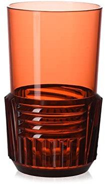 Kartell 01512RO Verre à long drink, Plastique, Rose Clair, 8,5 x 8,5 x 15 cm