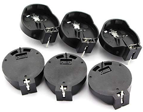 RuiLing 10pcs CR2032 Button Battery Holder 2 Pin DIP Coin Cell Battery Socket