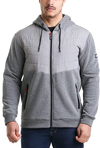 Lee Cooper Men's Lee Cooper Workwear Mens Full Zip Thermal Quilted Hoodie Hoody Jacket Coat Thermal Quilted Hoodie (pack of 1)