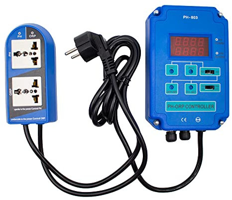 Toplionace 2-in-1 PH und ORP Controller, Hochpräziser 220V PH Redox Monitor mit Online PH-Redox Tester und Ausgangsleistungsrelaissteuerung PH-803