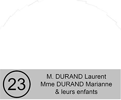 Plaque Boîte aux Lettres Avec Numéro Personnalisable De 1 À 3 Lignes – Numéro Avec Nom Gravé – Adhésive PVC – 10 x 2,5 cm (Gris Mat)