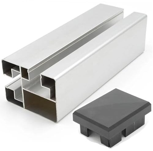 HORI® Design Pfosten | WPC Sichtschutz | Aluminium | Stecksystem | Zaun | Garten | Gartenzaun | Lamellenzaun | Windschutz | Zaunelemente I Silber I für 90 cm Zaunhöhe I zum Einbetonieren