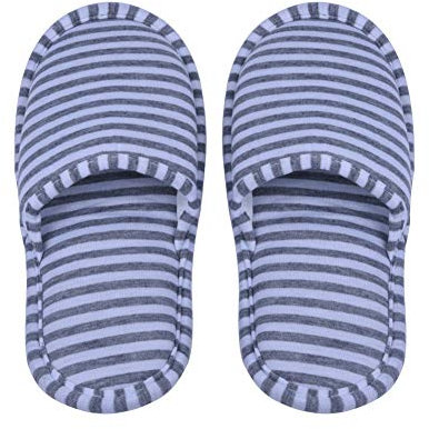 Alomejor Pantofole per hotel Pantofole pieghevoli portatili Pantofole monouso con custodia per uso domestico in viaggio(Woman-Strisce grigie) Ricambio