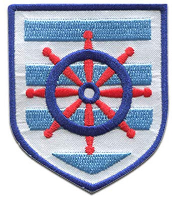 Catch the Patch Steuerrad Wappen Brave Coast - (Größe: 5,3 x 6,2 cm) Aufnäher, Bügelbilder, Aufbügler, Applikationen, Patches, Sticker zum Aufbügeln oder Aufnähen – für Kleidung, Taschen, Jacken