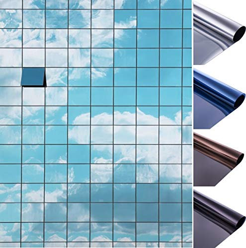 SA ROCA® 15€/m² Spiegelfolie für Fenster im Wunschmaß – Bis 50m am Stück I Blickdichte Fensterfolie als Sichtschutz & Sonnenschutzfolie für innen I Verspiegelte Wärmeschutzfolie [Bronze I LFM x 90cm]