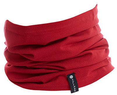 Halstuch aus Baumwolle, Multifunktionstuch, Schlauchtuch, Bandana, Geschenk für Frauen und Männer, Farbe/Design:Rot