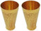 Best Deals Indian Pack of 2 Beautiful Brass Punjabi Lassi Glass Floral Carving Tumbler Cup Water Glass 700-800 ml each approx.