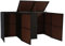 Abri pour 3 poubelles HWC-E25, Cache-Poubelle Poly rotin 3x120l - Brun