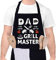 SOSPIRO Dad Grill Master Tablier de Cuisine Humoristique Amusant avec Poches Réglables, Tablier Humour Coton pour Cuisine, Cadeaux d'Anniversaire pour lui Père Marite