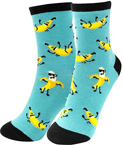 GRUSS & CO 47599 Zaubersocken Motiv Banane, Damensocken, Größe 36-40, Blau