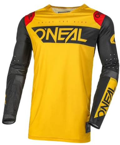 O'NEAL | NEU | Motocross-Shirt Langarm | MX MTB Mountainbike | Komplett neues Radtrikot mit verbesserten & langlebigen Materialien | Prodigy Jersey Five Two | Erwachsene | Gelb Schwarz | Größe L