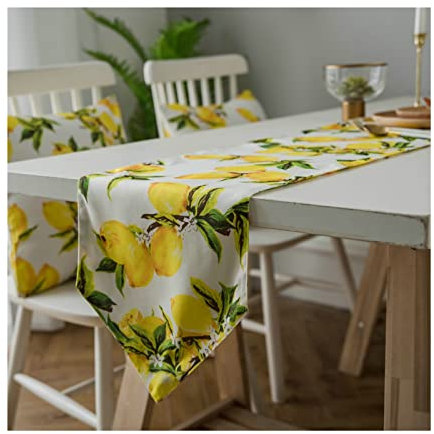 Tischläufer Polyester 30x180 cm Gelb Tischläufer Zitrone Gedruckt Tischläufer für Den Innen und Außenbereich
