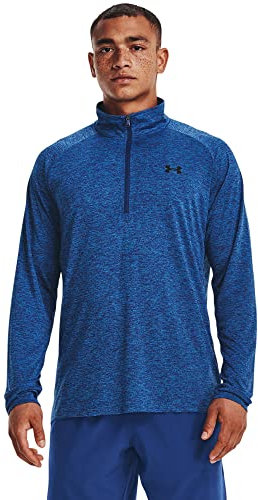 Under Armour Mens Warmup Tops Herren Ua Tech™ 2.0 Langarm-Oberteil Mit ½ Zip, Blue Mirage, 1328495-471, XL