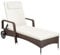tectake® Aluminium Rattan Sonnenliege mit Armlehne und Rollen, Outdoor Polyrattan Gartenliege mit 6-Fach höhenverstellbarer Rückenlehne (bis 150 kg), Balkon Möbel oder Garten Möbel - braun gemischt