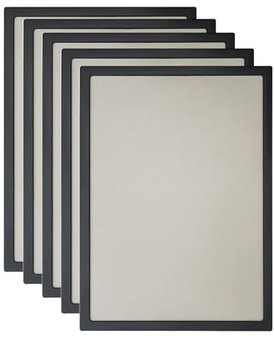 VKF Renzel GmbH Vorteilspack 5x Plakatrahmen DIN A4 - Infotafel - Bilderrahmen - 6 Farbvarianten - inkl. entspiegelter PVC-Abdeckfolien (schwarz ähnl. RAL 9017)