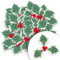 Décoration de Baies Rouges de Noël, 20Pcs Feuilles de Houx artificielles avec des Baies, Mini Rouge Holly Berry Fleurs artificielles pour Le Bricolage Arbre de Noël/Couronne de Noël/Table Déco