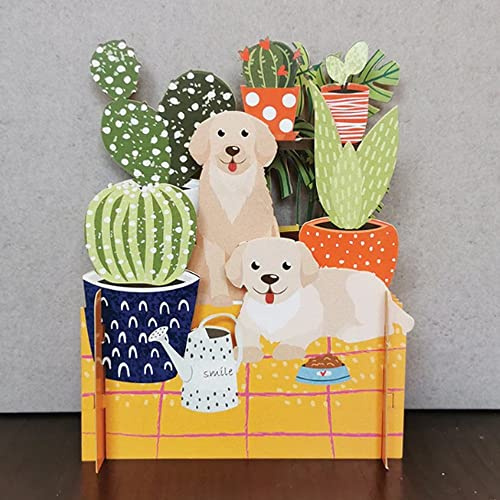 Happy Puppies Any Occasion 3D Pop Up Greeting Card by Alljoy Cards MN030