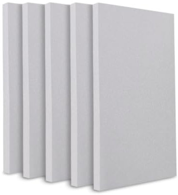 HOMEDI Pack 5 X Plancha de Goma Espuma de Poliuretano de Alta Densidad HR - (100x200x1cm) - Ideal para Tapizar, Sofás, Colchones y Relleno de Cojines - Color Gris
