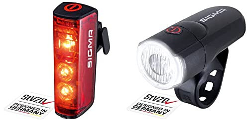 SIGMA SPORT - Blaze | LED Fahrradlicht & Aura 30 | LED Fahrradlicht 30 Lux | StVZO zugelassenes, batteriebetriebenes Vorderlicht | Farbe: Schwarz