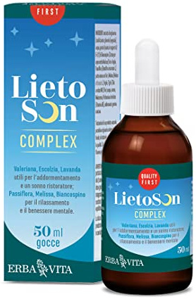 ERBA VITA Lietoson Complex Gocce integratore alimentare naturale per favorire il rilassamento, l’addormenmtamento e il sonno ristoratore