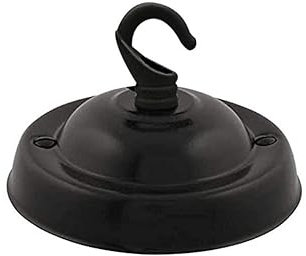 LEDSone Ceiling Rose Hook Plate Vintage Matt Black Metal 10.5 cm Antique Single Out Side Fitting with Accessories for Chandliers Pendant Lights Wall Lamps Hanging Lights Planters Decorations