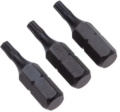 T15 Punta torx, Destornillador en Forma de Estrella 15mmx25mm, Controlador Torx Hecho de Acero Forjado, Punta de Torsión y Vástago hexagonal de 6 lóbulos para Destornillador de Impacto (3pcs)