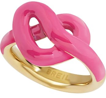 Breil, Collezione B&ME, Anello Donna, Anello in Acciaio Lucido, con Design Minimal, Ricercato e Simbolico a Forma di Nodo, Idea Regalo, Misura 14, Rosa