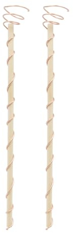 2Pcs ZONADAH Electroculture Plant Stake Wood Rod 12 Inches Copper Garden Stakes Wrapped For Indoor Outdoor Plants Gardening Antenna