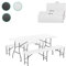 DIVID Bierzeltgarnitur 3-teilges Set|Tisch + 2 Bänke|Für drinnen und draußen|klappbar mit Tragegriffe|HxBxT: 73x180x75cm|Gartentisch (DIV-202/WHITE Set)