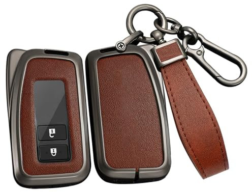 ontto Autoschlüssel Hülle Etui Passt für Lexus Lexus NX GS RX is ES GX LX UX RC US 200 250 350 LS 450H 300H US260h UX250h Schlüsselhülle Schlüsselanhänger Metall PU Leder Schutzhülle-Schwarz Braun