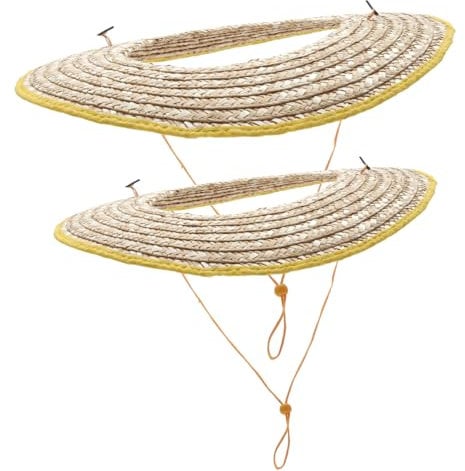 Homoyoyo 2pcs Helmet Curtain Straw Woven Hard Hat Sun Visor for Construction Worker Accessories Bike Helmet Sun Shade Brim Hard Hat Neck Mens Hat Crownless Man Outdoor Goggles