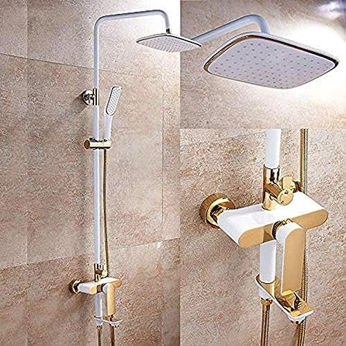 Wasserhahn Bad Wasserfall Mischbatterie Waschbecken Waschtisch Wasserhahn Waschbecken Wasserhahn für Badezimmer Weißgold Kupfer Dusche Dusche Regendusche
