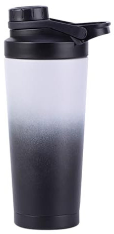 EACHPT Shaker Proteinshake|750ML|Schwarz Grau|Eiweiß Shaker mit Sieb Shaker|Edelstahl Protein Shaker Doppelwandig Vakuum Isoliert|BPA Frei &Auslaufsicher|Thermoflasche| für eiweiß-Sportgetränke