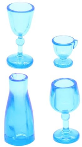 Happyyami 4pcs Miniature Wine Glass Ornaments Plastic Mini Wine Mugs for Diy Decorations