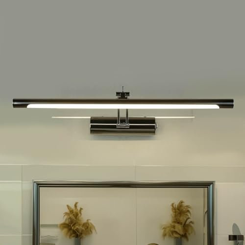 LED Spiegelleuchte IP44 Chrom Metall 4000 K 850 lm mit Schalter neutralweißes Licht Wandleuchte Badezimmer Spiegel