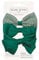 Basic Sense School Bow Hair Clips and Elastic Plain & Gingham Set - Accessories for Girls, Green
