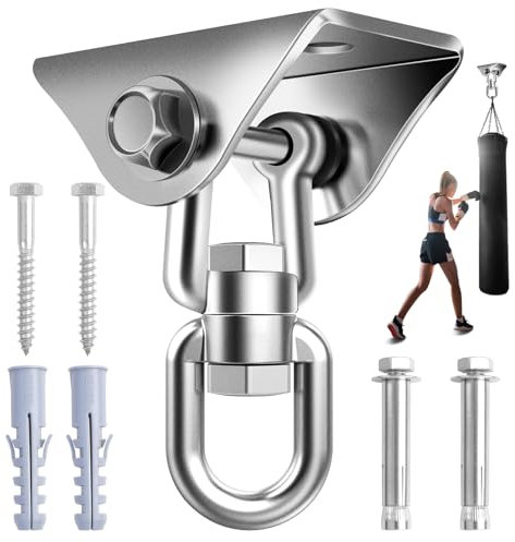 Cisivis Deckenhaken 450kg, Boxsack Halterung, 360° drehbare Deckenhalterung, Hängesessel Schaukelhaken, Deckenhalterung Outdoor & Indoor – Edelstahl Schwerlasthaken Aufhängung