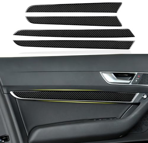 4PCS Auto Kohlefaser Aufkleber Trim Cover Decals Kompatibel mit Audi A6 C6(2005-2011) /S6 C6(2006-2010) /RS6 C6 (2008-2010) (Nicht porös)