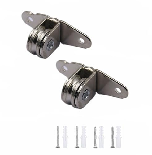Umlenkrolle mit Duplex-Lager, Seilrolle mit Kugellagern, Metall Umlenkrollen, Stehblock flaschenzug für seile, Metall Umlenkrollen, Mit 4 Schrauben und 4 weißen Kunststoffhülsen (2 Stück)