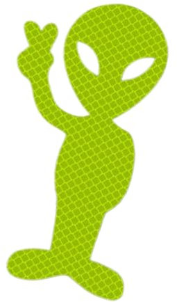 Generico Car Stickers, Warning Sign for Vehicles, Reflective Stickers, Alien Car Decal Reflective Sticker, Car Window Decals, Funny Car Stickers for Night, Rain Or Fog, Backpacks