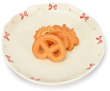 Koythin Ceramic Dessert Plates, Cute Fruits Dinner Plate, Printed Flowers Dinnerware for Office and Home, Kitchen Plates for Desserts (Cute Bow)