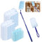 25 Pcs Duster Refills for Flash Dust Magnet, Blue Dust Magnet Refills with 1 Handle and 1 Telescopic Pole, Disposable Fluffy Duster for Cleaning, Lock Away Dust, Dirt and Hair for Home Office