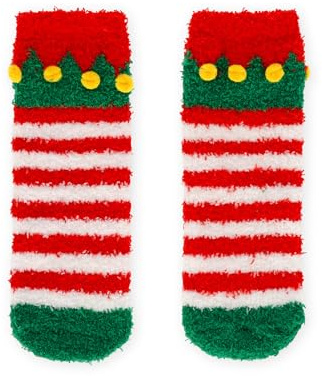 LEGAMI - Rutschfeste Weihnachtssocken It's a Match, für Kinder und Erwachsene, Elf-Thema, 26-34