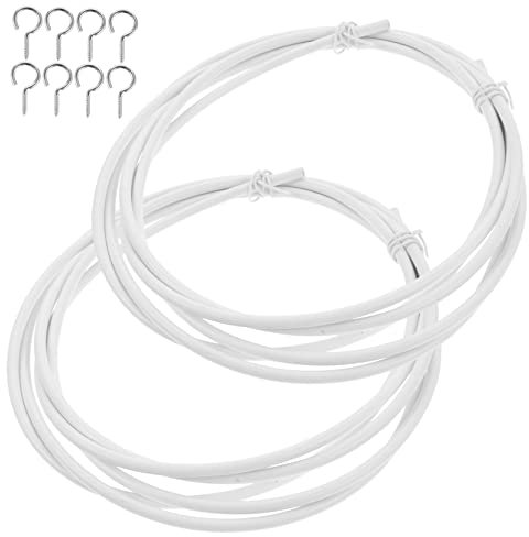 GRIRIW Vorhänge Für Schienensystem 2er Set Vorhang Aufhängesystem Mit Draht Und Zubehör Gardinenhängeschnur Mit 4 Haken Für Einfache Montage Von Duschvorhängen Und Vorhängen Vielseitig Einsetzbar