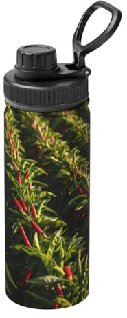 Chili-Sport-Wasserkocher, vakuumisolierte Edelstahl-Wasserflasche, geeignet für Outdoor-Sport, Camping, Fitnessstudio, 530 ml
